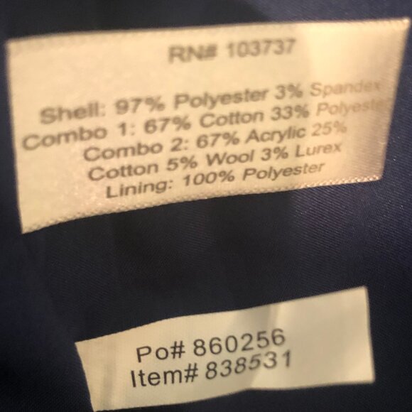 Boston Proper lined tweed shift dress--navy, off white, gold metallic sz 12 - Picture 11 of 13